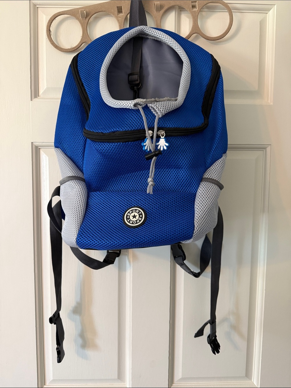 Blue and Gray Pet Backpack for Small Dogs